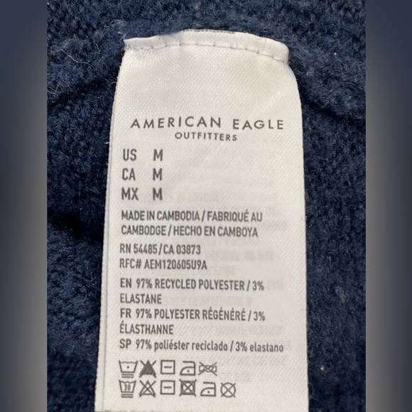 Striped Blue and White Women's Sweater - Picture 4 of 4